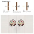 thumbnail image 4 of 4 Pcs Flowers Illustration Knobs for Kitchen Cabinet Cupboard Dresser Bookcase Drawer Pulls Handles Round Home Decor, 4 of 5
