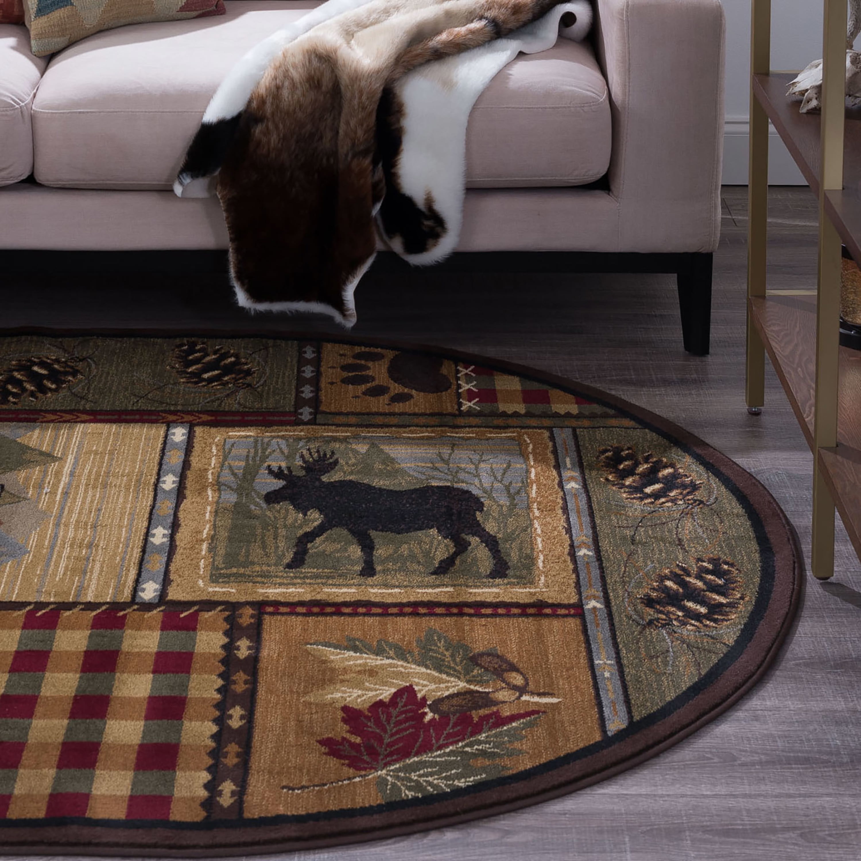 Nature Novelty 5' x 7' Oval Multi-Color Polypropylene Indoor Area Rug