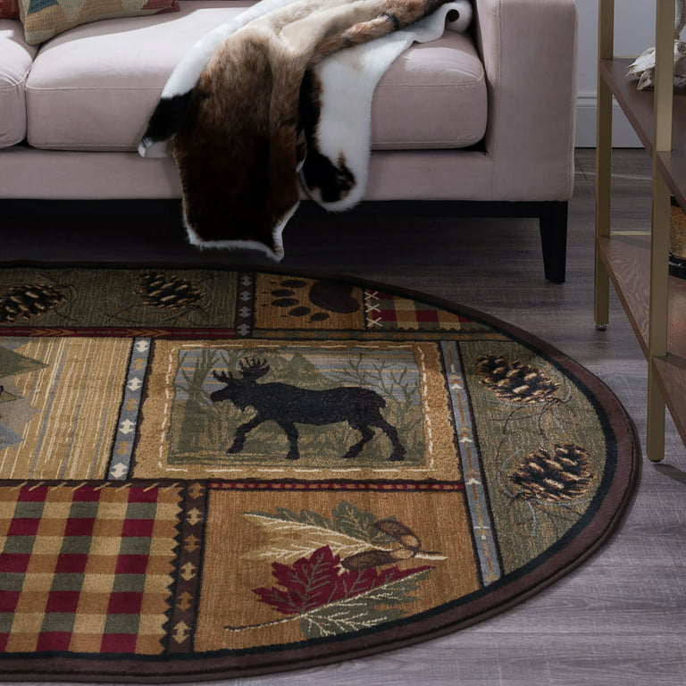 3x4 Oval Novelty Multi-Color Oval Area Rugs for Living Room