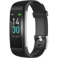 thumbnail image 1 of Montre de Sport Intelligente Bluetooth, Montre D\'entraînement Physique Hommes Femmes, Trackers d'Activité, Réglages Multilingues, Disponible pour iOS et Android, Noir, 1 of 5