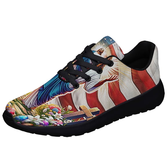 Jesus EaStr American flag He Is Risen Shoes Sneakers Black Size 3.5