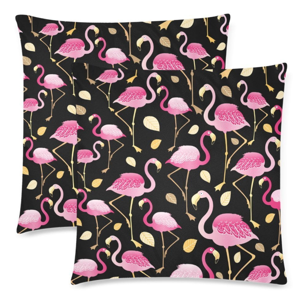 YKCG Animal Pillowcase Protector 18x18 Twin Sides, Cute Pink Flamingo