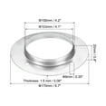 thumbnail image 2 of Uxcell 4" Metal Duct Connector Flange Straight Pipe Exhaust Flange Duct Mounting Plate 2 Pack, 2 of 5