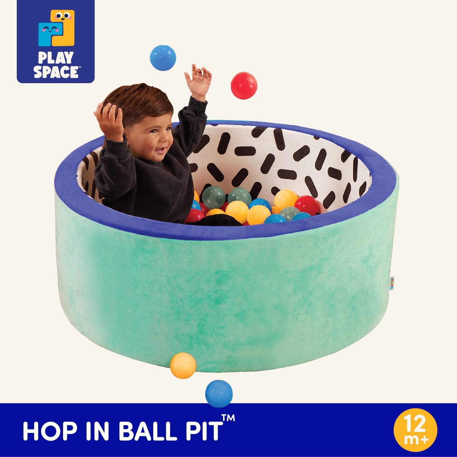 Battat Hop in Foam Ball Pit with with 65+ Balls and Washable Cover, Toddler and Preschool  Indoor Toy