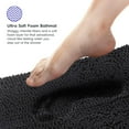thumbnail image 2 of Tafts THIQQ Memory Foam Bathroom Rugs and Mats Sets, Ultra Soft Chenille Microfiber, Absorbent Non-Slip Machine Washable Shaggy Rugs, Bath Mat for Bathroom, Shower & Tub, Midnight Black, 2 of 3