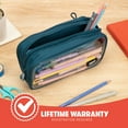 thumbnail image 5 of ZIPIT Half & Half Pencil Case | Large Capacity Pencil Pouch for College and Office (Teal), 5 of 8