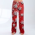 thumbnail image 5 of Women's Casual Fashion Christmas Pajama Pants, Long Sleepwear Trousers for Sports and Home Use, Comfortable and Soft Material for Nightwear and Lounging,Vermilion,2XL, 5 of 6