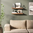 thumbnail image 5 of Ballucci 24" Floating Shelves, 2-Pack Wood Wall Shelf Set with Invisible Brackets, 8" Deep, Rustic Brown, 5 of 8