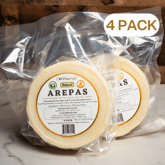 COFFEECOL GOURMET AREPAS (4 PACK) 20 Units - Gluten Free, Vegan Free, Nut Free .
