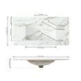 thumbnail image 6 of JONATHAN Y Ancillary 3-Hole 36 in. W x 18.25 in. D Classic Contemporary Rectangular Ceramic Single Sink Basin Vanity Top, White Marble Effect, 6 of 8