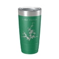 thumbnail image 1 of Lake Martin Map Tumbler Travel Mug Insulated Laser Engraved Coffee Cup Alabama 20 oz Green, 1 of 1