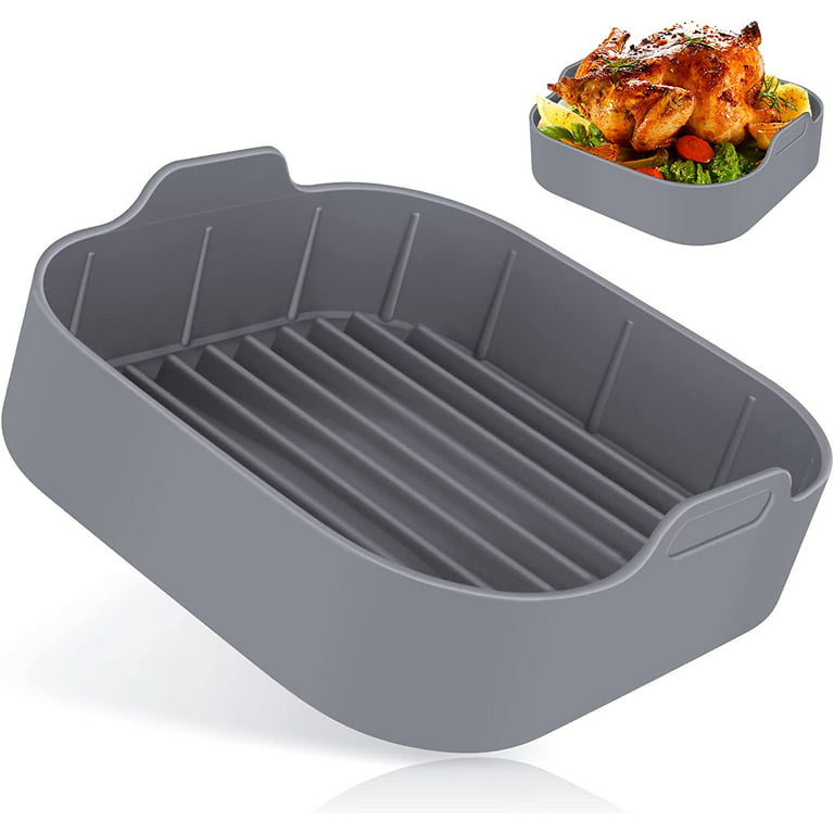Air Fryer Reusable Liner (8-inch), FGSAEOR Oven Insert Silicone Bowl,  Replacement of Parchment Paper Liners, Non Stick Basket for Baking Cooking
