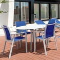 thumbnail image 2 of Compamia Pacific Sling Arm Chair White Frame Blue Sling, Set of 2, 2 of 7
