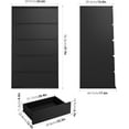 thumbnail image 2 of Black Dresser, 5 Drawer Dresser Tall Black Dresser with Large Storage Space, Modern Storage Chest of Drawers, 23.6L x 17.6W x 39.1H Inch Storage Organizer Cabinet for Home, Black, 2 of 17