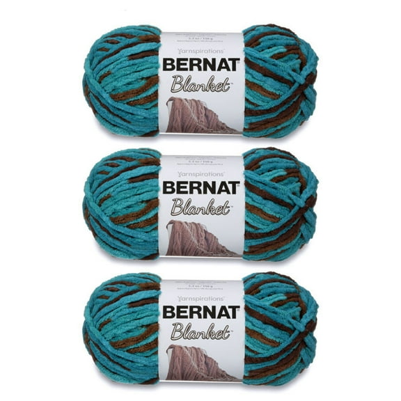 Bernat Blanket Mallard Wood Yarn - 3 Pack of 150g/5.3oz - Polyester - 6 Super Bulky - 108 Yards - Knitting/Crochet