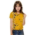 thumbnail image 4 of snilers Girls T Shirts Crew Neck Summer Tops Loose Fitted Short Sleeve Floral Print Basic Tee Blouses Size 3-14 Years, 4 of 6