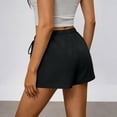 thumbnail image 4 of Resicozy Womens Linen Shorts Summer Casual Wide Leg Drawstring High Waist Beach Shorts Flowy Beach Vacation Pants with Pockets Black XL, 4 of 5