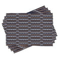 thumbnail image 1 of Ambesonne Ethnic Place Mats Set of 4, Horizontal Irregular Stripes, Standard Size, Indigo Ginger White, 1 of 6