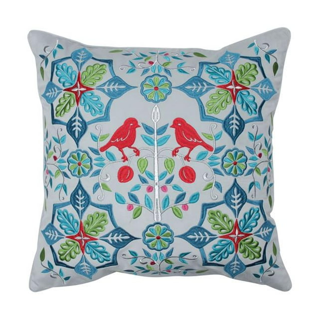 Pillow Perfect 628349 20 in. Snowflakes and Berries Pillow - Multicolor