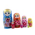 thumbnail image 4 of Adorables Niñas Rusas Anidando Muñecas Matryoshka Apindo Piezas Hechas a Mano azul CUTICAT Muñeca rusa de anidación, 4 of 8
