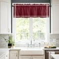 thumbnail image 2 of Valance for Windows Polyester Semi Sheer Valances for Living Room Bathroom Bedroom, Solid Color Wine Red Kitchen Window Valance Rod Pocket Valance Curtains 54x18 Inches, 2 of 5