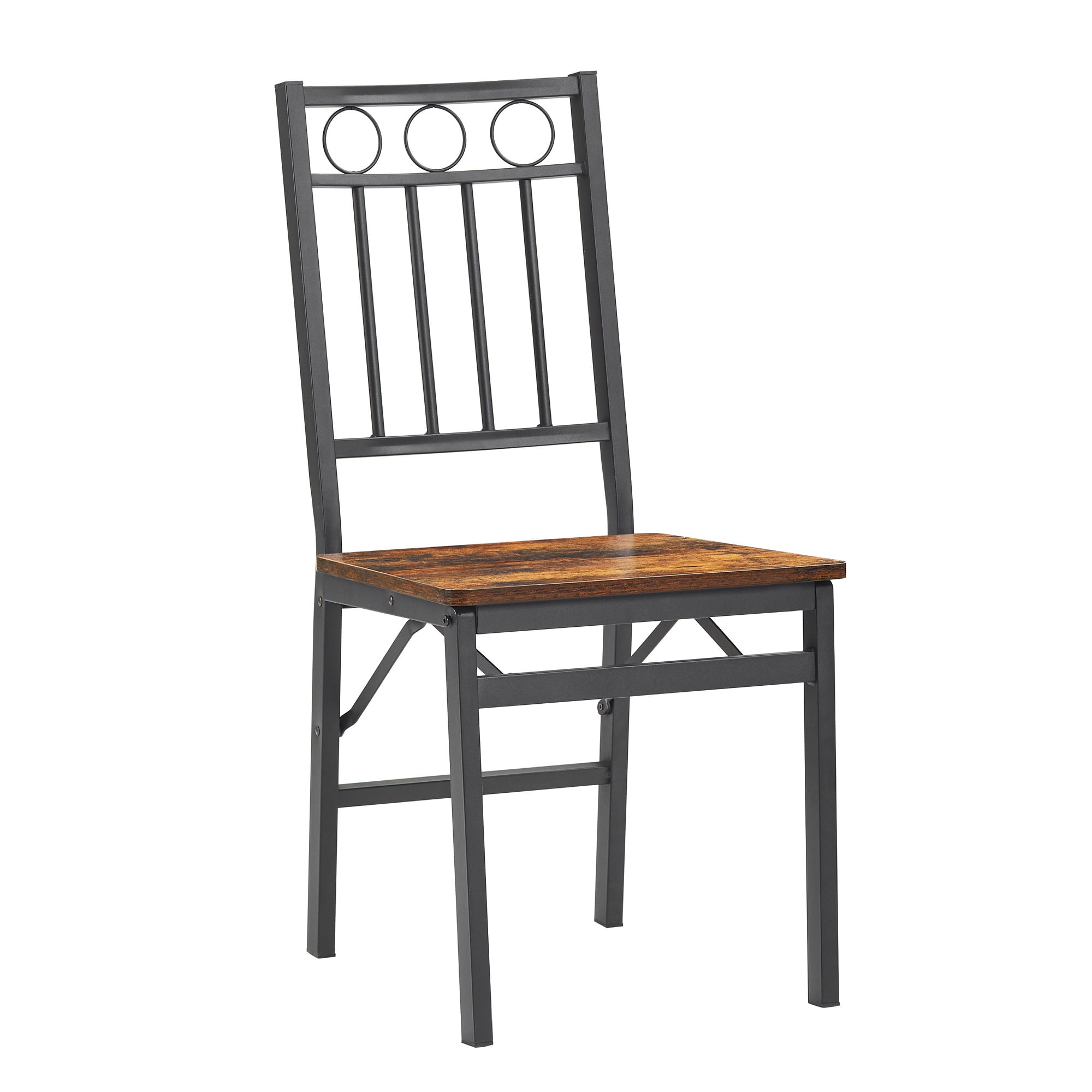 MOONMISS Folding Dining Chairs Set of 4,Wood Seat & Metal Frame, Retro Modern Style Chair for Kitchen,Living Room
