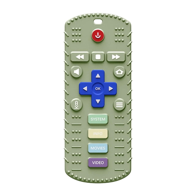 teething chew toys,tv remote control silicone toddlers teething toys,baby teething Early Educational,newborn teething chew toy montessori,infants montessori sensory green CUTICAT juguetes para masticar la dentición
