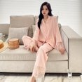 thumbnail image 5 of Pyjamas en Soie Glacée pour Femmes, Ensemble Décontracté à Manches Longues, Vêtements de Maison à la Mode, 5 of 5