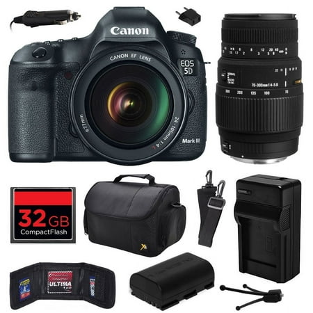 Canon EOS 5D Mark III / IV 22.3 MP Full Frame CMOS Digital SLR Camera with EF 24-105mm f/4 L IS USM Lens and Sigma 70-300mm f/4-5.6 DG Macro Lens