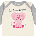 thumbnail image 4 of Inktastic Aditi My Nanny loves me Pink Elephant beautiful Girls Long Sleeve Baby Bodysuit, 4 of 5