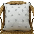 thumbnail image 4 of S4Sassy Leaf Embroidered White Pillow Cover Square Poly Dupion Indian Cushion Case-26 x 26 Inches, 4 of 7