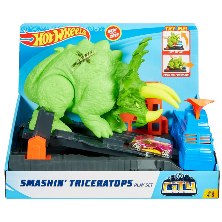  Hot Wheels T-Rex Rampage Track Set, Works City Sets, Toys for  Boys Ages 5 to 10 : Toys & Games
