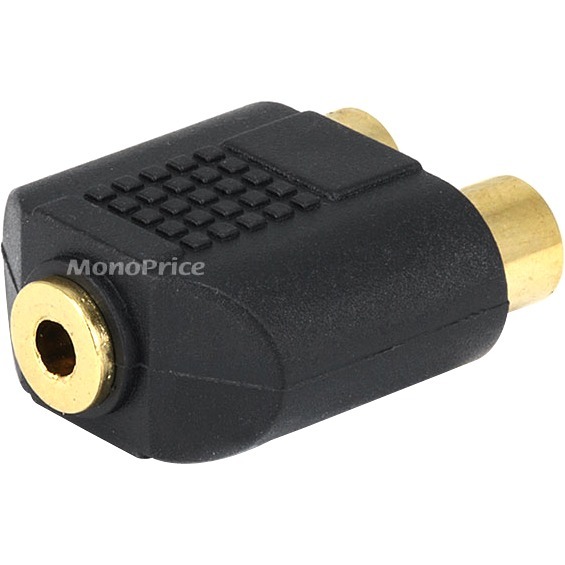 Monoprice 3.5mm TS Mono Jack To 2x RCA Jack Splitter Adapter, Gold ...