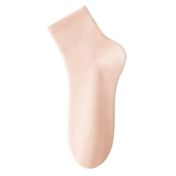 WZXFASHION Seamless Toe Cotton Mid Calf Socks, Breathable Summer Crew Socks, Comfortable No Show Sock Liner PinkOne Size