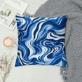 thumbnail image 2 of COMIO  Decorative Marble Pillow Covers  Soft Luxury Royal Blue Cobalt Blue Sofa Couch Throw Pillows Bedroom Cushion Covers, 2 of 5
