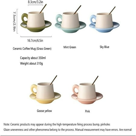 

YIRENWL Add a touch of Colorful and Stylish to your kitchen with this Ceramic Coffee Cup and Saucer Set - Unique and Creative Novelty Milk Cup for Enjoying Afternoon Tea - Stylish Mug for