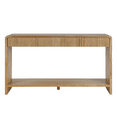 thumbnail image 4 of Hassch Modern Console Table with 3 Drawers, 2 Tier Entryway Table, Narrow Sofa Table with Storage Shelves, Behind Couch Table for Living Room, Hallway, Brown, 4 of 9