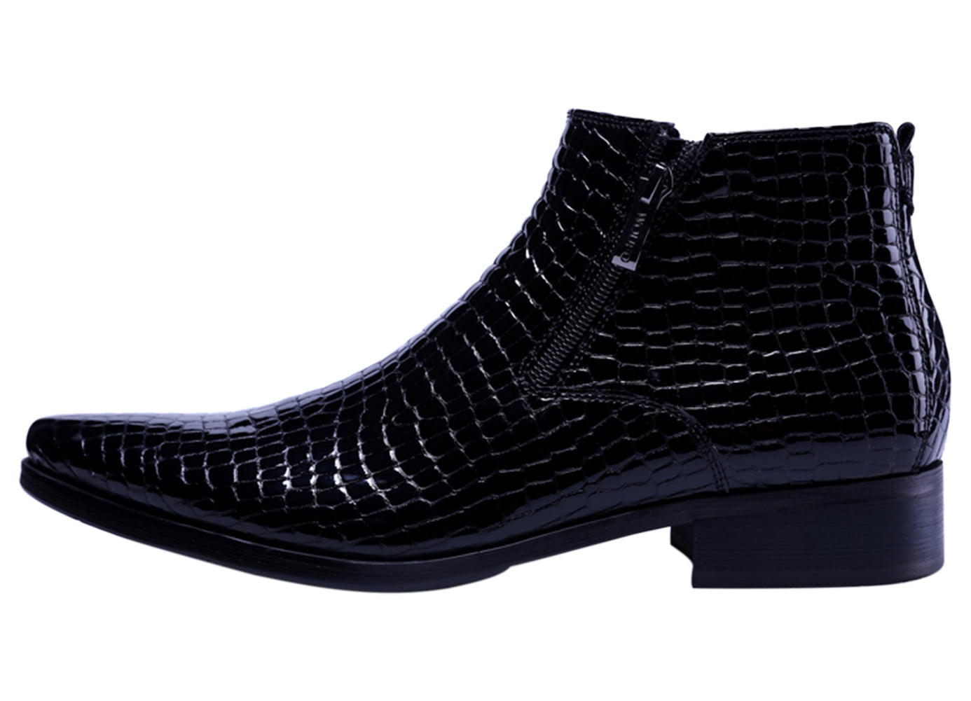 Santimon Men's Fashion Ankle Boots Metal Square Toe Leather Lace 並行輸入品