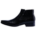 thumbnail image 2 of Santimon Men Crocodile Pattern Leather Boots Fashion Ankle Boots Casual Chukka Boots Black 10.5 US, 2 of 7