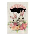 thumbnail image 2 of PHYHOO Happy Easter Bunny Garden Flag Rabbit Umbrella Garden Flag Double Sided Buffalo Plaid Farmhouse Yard Flag Spring Holiday Outdoor Decor White, 2 of 6