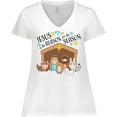 thumbnail image 3 of Inktastic Jesus is the Reason for the Season Christmas Nativity Women's Plus Size V-Neck T-Shirt, 3 of 5