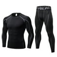 thumbnail image 1 of LANBAOSI Men Workout Set Compression Shirt and Pants Male Top Long Sleeve Sports Tight Base Layer Suit Quick Dry & Moisture-Wicking Size X-Large, 1 of 5