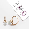 thumbnail image 6 of Everly Women's 8-8.5mm Cultured Freshwater Pearl & Diamond Rose Plated Sterling Silver Earrings, 6 of 8