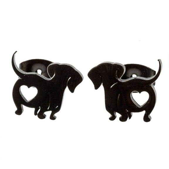 lanema Stylish Pet Dachshund Dog Earring Piercing Ear Jewelry Fashionable Animal Jewelry Unique Ear Pins for Any Occasions