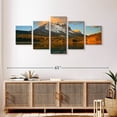 thumbnail image 3 of Elephant Stock Banff Mountain Sunset Wall Art - Horizontal Multi Panel Canvas - Living Room Wall Decor - Nature Multi Panel - Blue And Green Decor - 55" x 24", 3 of 8