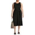 thumbnail image 3 of Terra & Sky Women's Plus Size Belted Knit Tank Dress, 3 of 5
