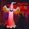 thumbnail image 6 of VIVOHOME 8ft Height Halloween Inflatable White Ghost with Red Rotating Led Lights Blow up Outdoor Lawn Yard Decoration, 6 of 9