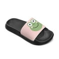 thumbnail image 2 of Psesaysky Little Girls' Green Frog Printed Slide Sandals Anti-Slip Comfortable Cartoon Animal Sandals Convenient Wear-Resistant Pink Slippers Black Big Kid Size 3, 2 of 7