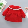 thumbnail image 4 of Odeerbi Toddler Winter Coat Kids Girls Outerwear Jackets Baby 2025 Fashion Cute Solid Color Windproof Padded Clothes Jacket Lapel Coat Red, 4 of 9