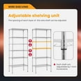 thumbnail image 6 of FDW 6-Tier Adjustable Wire Shelving,with One 6-Tier Shelf or Two 3-Tier Shelf(Chrome, 13" D x 23" W x 59" H), 6 of 6